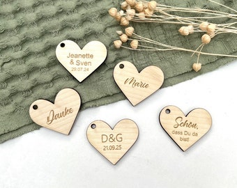 Wooden place cards - wedding favors - baptisms - birthdays - pendants with engraving