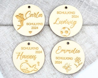 Personalized wooden tags - school cone tags - wooden tags with names for school enrollment - start of school 2024