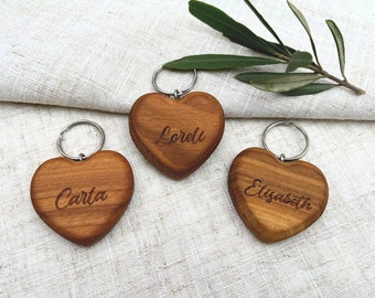 Wedding favors heart flat with engraving upon request, name tags wood, place cards, place cards, name cards, wood engraving