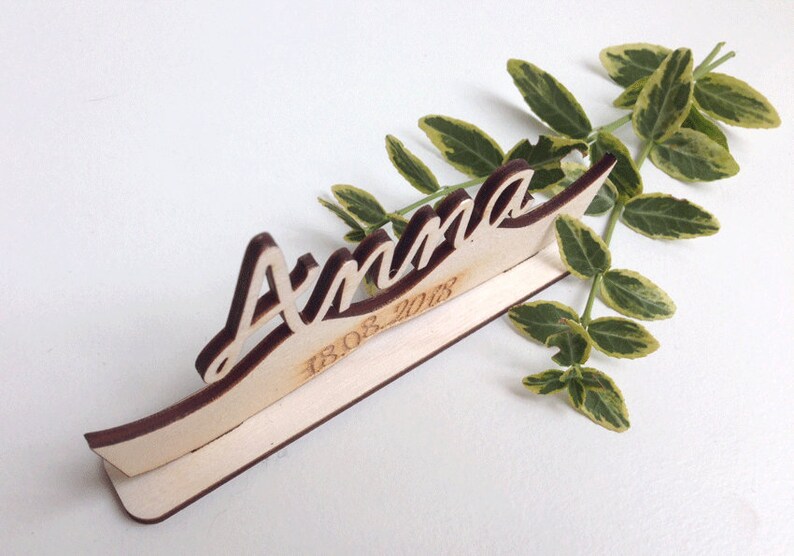 Namensschilder Aus Holz, Lasergeschnitten – 5 Stück, Individuell, Für Hochzeitstische & Events