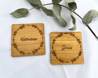 Gastgeschenk Hochzeit | Untersetzer mit Gravur | personalisierte Gastgeschenke