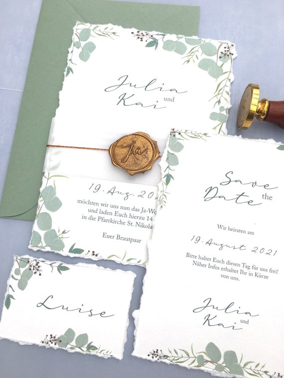 Einladung Hochzeit Hochzeitseinladung Eukalyptus Etsy