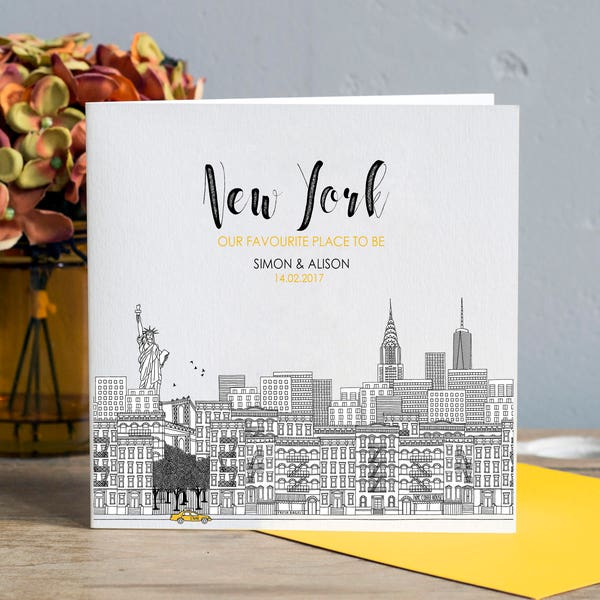 New York Card - New York Skyline - New York Landmarks - New York Engagement - Birthday in New York - New York Engagement Card