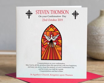 Personalised Confirmation Card, Boy's Confirmation Card, Girl's Confirmation Card, Handmade Confirmation Card, Personalised with Name