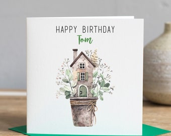 Happy Birthday Eucalyptus Card, Birthday Card for Garden Lovers, Birthday Card for Gardeners, Grandad Card, Uncle Card, Personalised Card