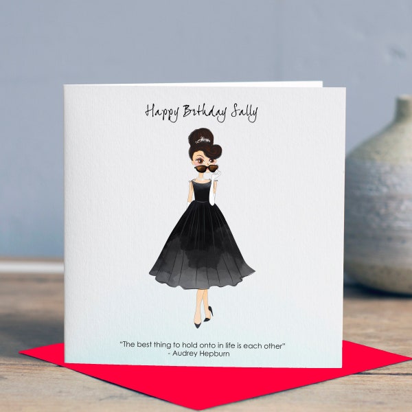Audrey Hepburn Birthday Card, Friend Birthday Card, Friend Birthday Card, Ideas for Audrey Hepburn Fan, Audrey Hepburn Quotes