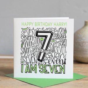 Personalised 7th Birthday Card, Son 7th Birthday Card, Nephew 7th Birthday Card, Grandson 7th Birthday Card, Age 7 Card