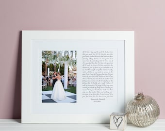 Personalized First Dance Lyrics Art, Wedding Song Print, Anniversary Gift, Custom Names & Date