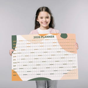 2027 Year Wall Calendar, A1 Large Annual Wall Planner, A1 Office Wall Planner, Year to View Calendar, Rolled Poster or Rigid Foamboard image 1