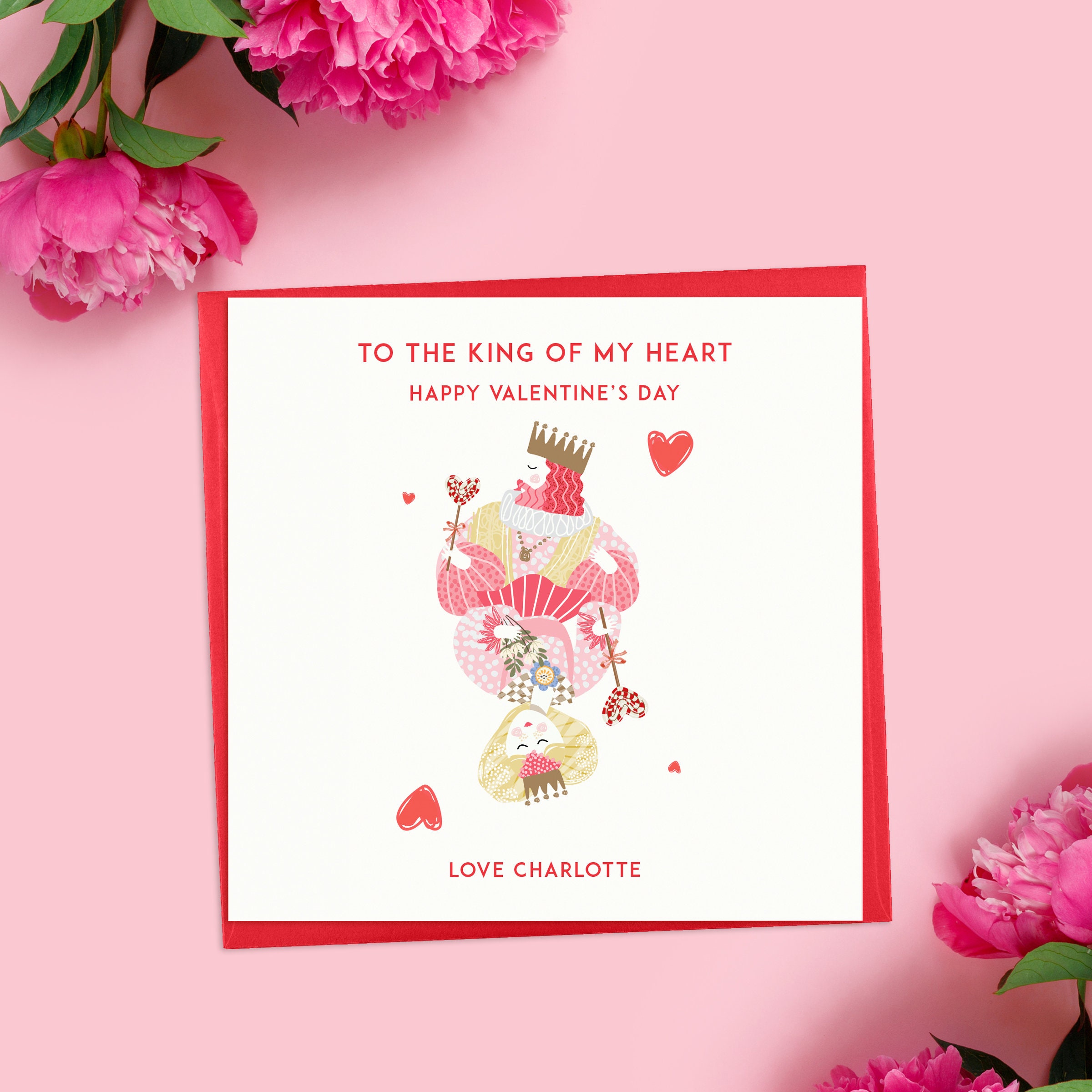  King of My Heart Personalized Valentine Card for Him