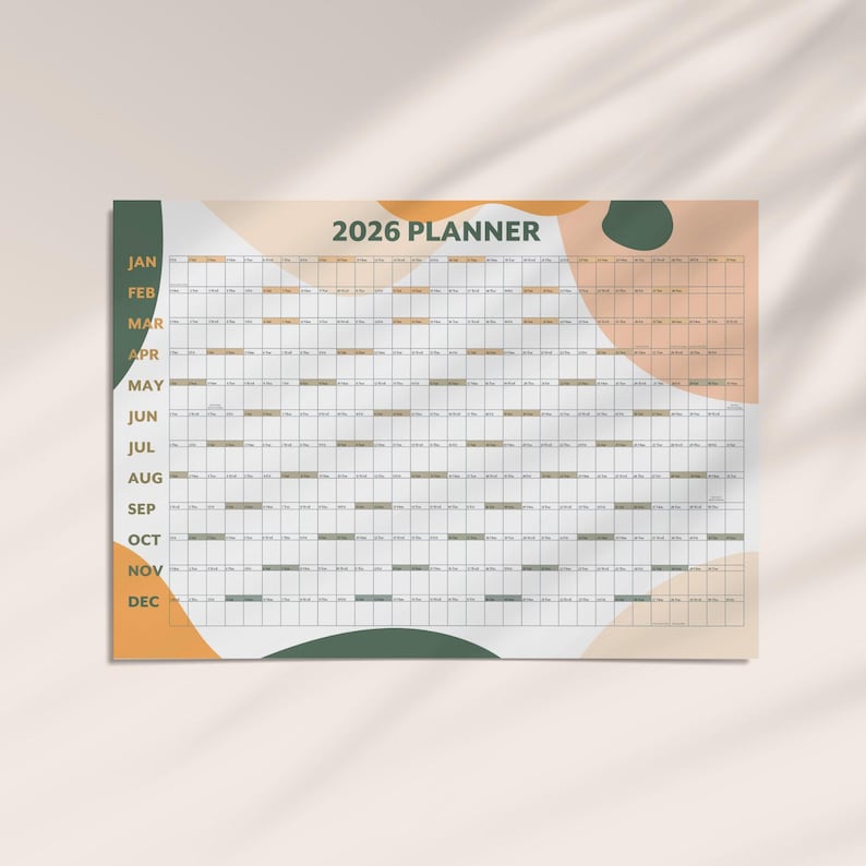 2027 Year Wall Calendar, A1 Large Annual Wall Planner, A1 Office Wall Planner, Year to View Calendar, Rolled Poster or Rigid Foamboard image 12