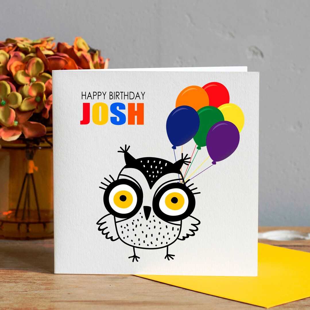 Child's Birthday Card Owl Birthday Card 2nd Birthday Etsy