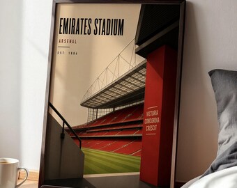 Arsenal Football Stadium Poster, Arsenal Gift, A4 or A3