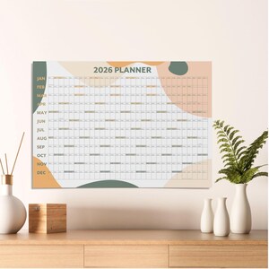 2027 Year Wall Calendar, A1 Large Annual Wall Planner, A1 Office Wall Planner, Year to View Calendar, Rolled Poster or Rigid Foamboard image 5