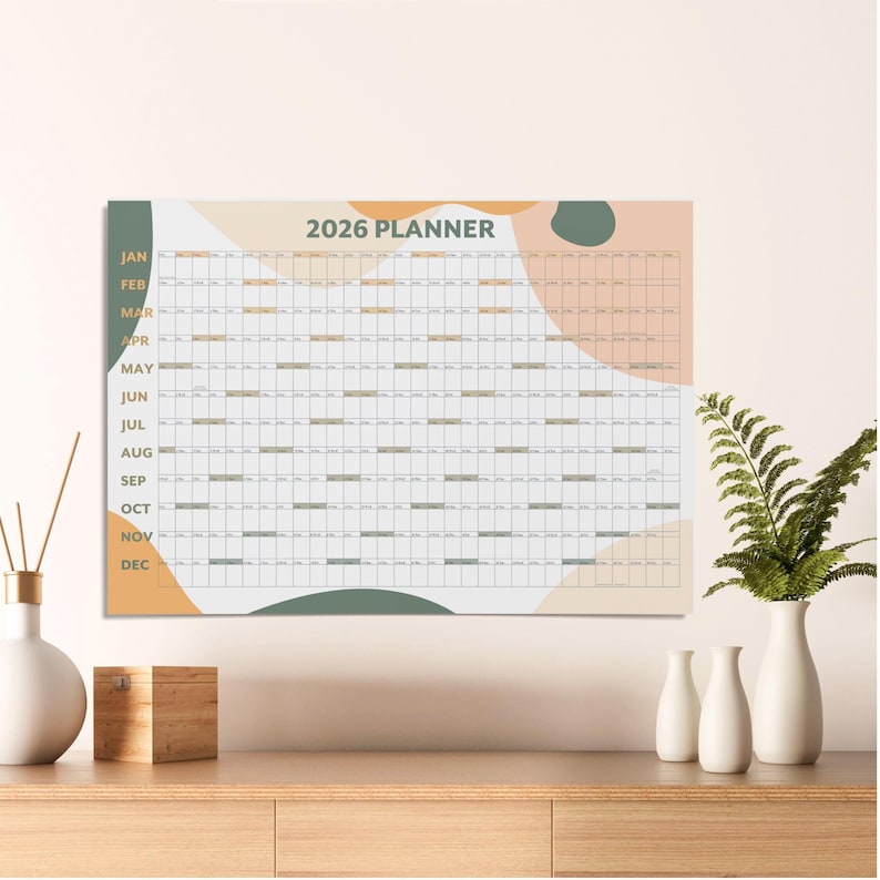 2027 Year Wall Calendar, A1 Large Annual Wall Planner, A1 Office Wall Planner, Year to View Calendar, Rolled Poster or Rigid Foamboard image 5