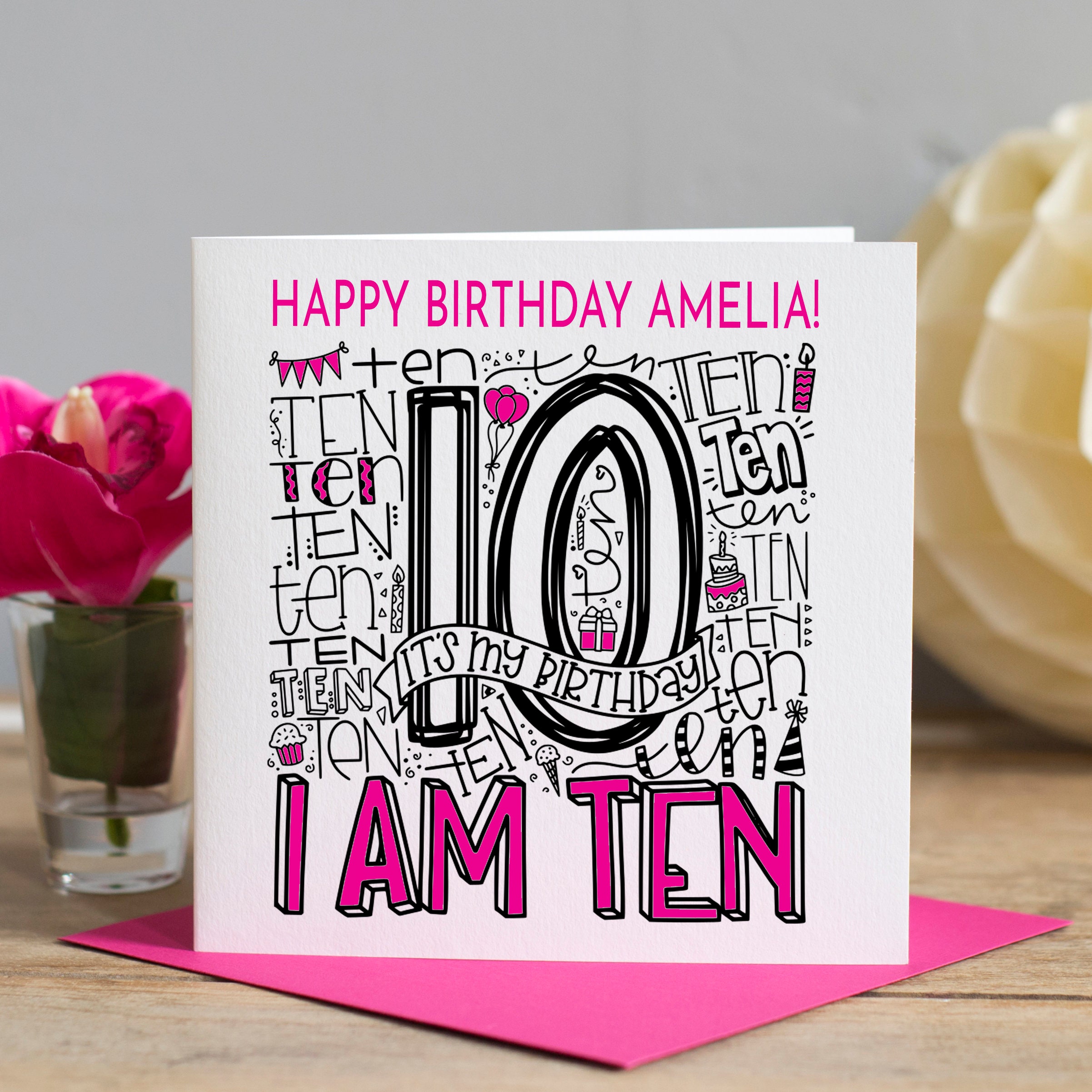 10th Birthday Girl - Jan/Regular Chain Standard Card-NoName