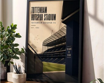 Tottenham Football Stadium Poster, Tottenham Fan Gift, A4 or A3