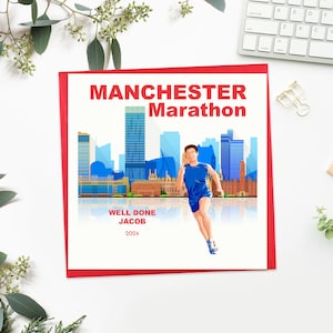 Manchester Marathon Card, Good Luck Marathon Success Card, Well Done Marathon Card, Half Marathon Card
