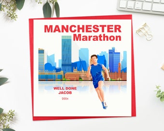 Manchester Marathon Card, Good Luck Marathon Success Card, Well Done Marathon Card, Half Marathon Card