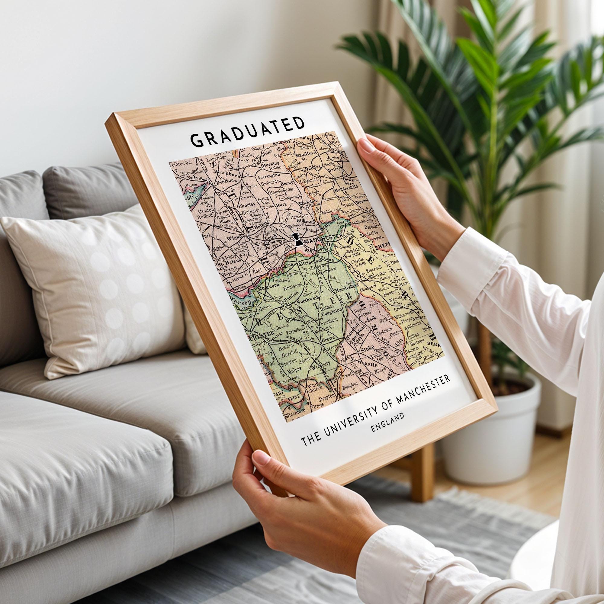 Custom Graduation Map Print, University Location Poster, Graduation ...