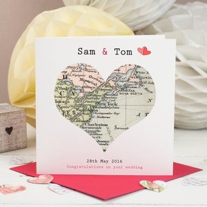 Special Location Map Card -  Anniversary Card - Engagement Card  - Wedding Card - Personalised Map Card