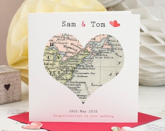 Special Location Map Card -  Anniversary Card - Engagement Card  - Wedding Card - Personalised Map Card