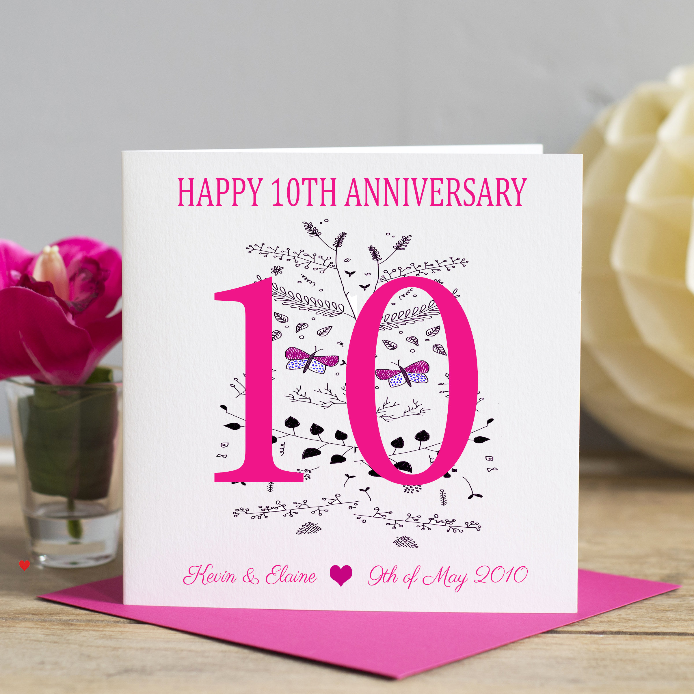 Personalised Anniversary Card 10th Anniversary Card Etsy UK