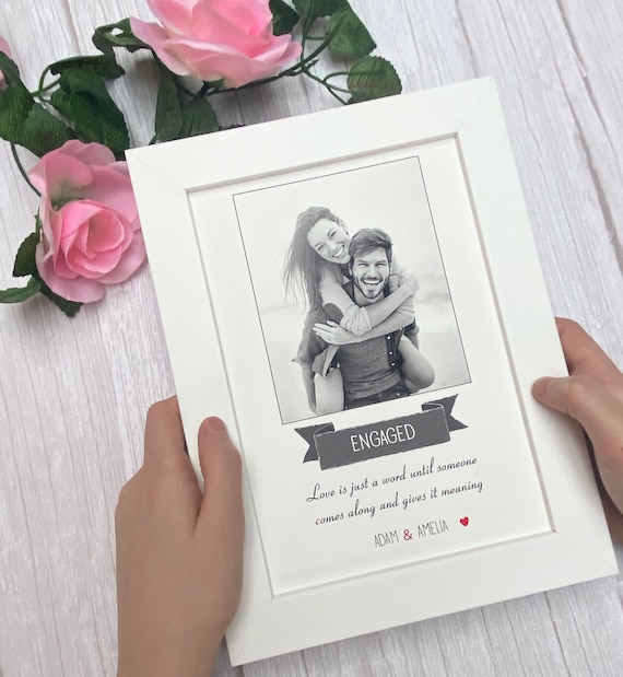 Personalised Couple Photo Frame, Girlfriend Birthday Gift, Boyfriend  Birthday Gift, Personalised Photo Gift, Personalised Engagement Gift -   Israel