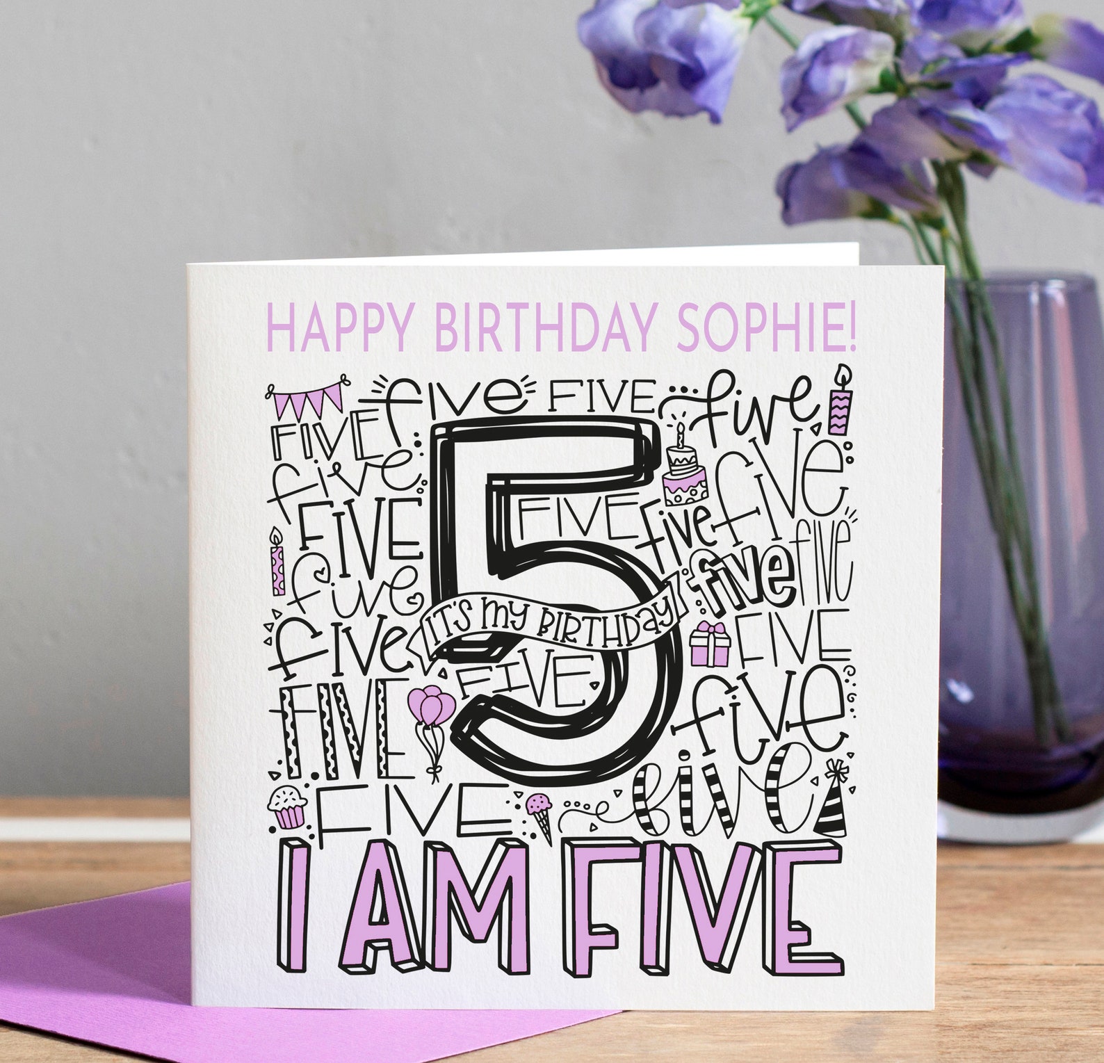 Personalised 5th Birthday Card Daughter 5th Birthday Card Etsy