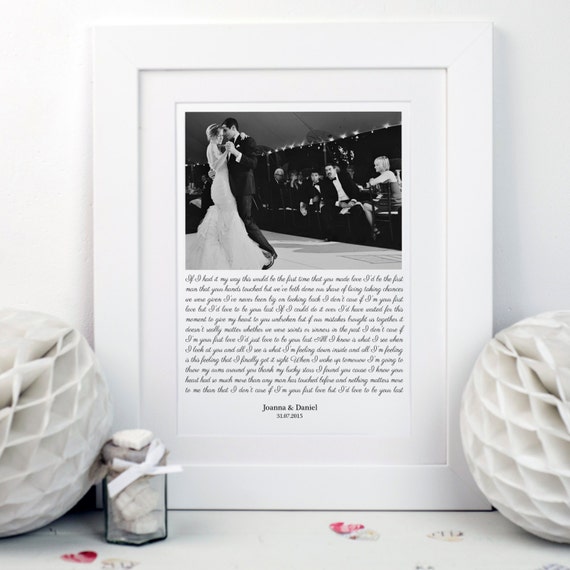Song Lyrics Photo Print Wedding Song Lyrics Gift Wedding Etsy