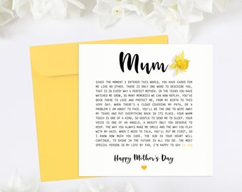 Personalised Mum Card, Perfect Mum Card, Mum Poem Card, Mum's Day Card, Card from child, Favourite Poem Card, Poem card for Mum's Birthday