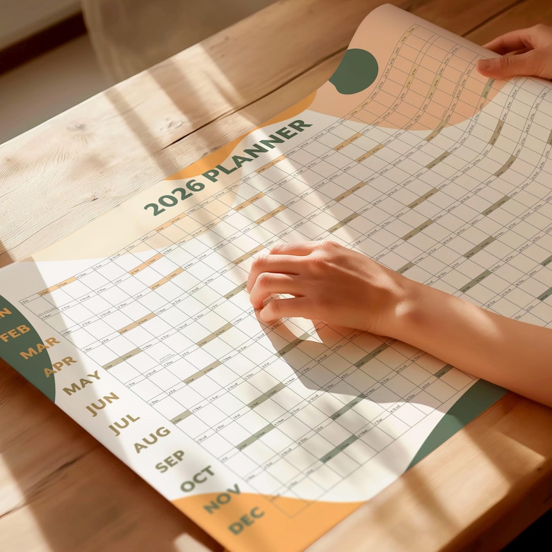 2027 Year Wall Calendar, A1 Large Annual Wall Planner, A1 Office Wall Planner, Year to View Calendar, Rolled Poster or Rigid Foamboard image 9