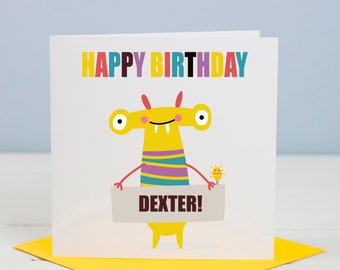 Monster Birthday Card Boys Birthday Card Fun Birthday Card - Etsy