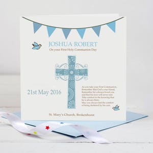 First Holy Communion Card - Boys Communion - Holy Communion Day - Holy Communion Card - 1st Holy Communion Card