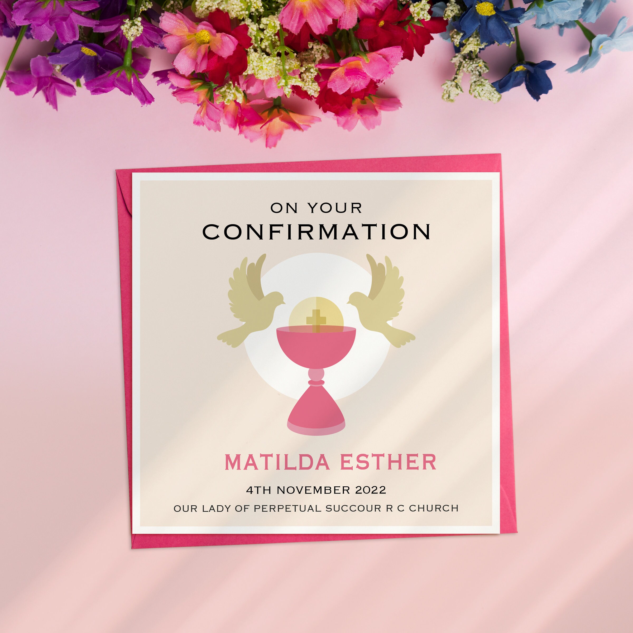 Personalised Confirmation Card – Handmade For Son Daughter Grandson Granddaughter Niece Nephew
