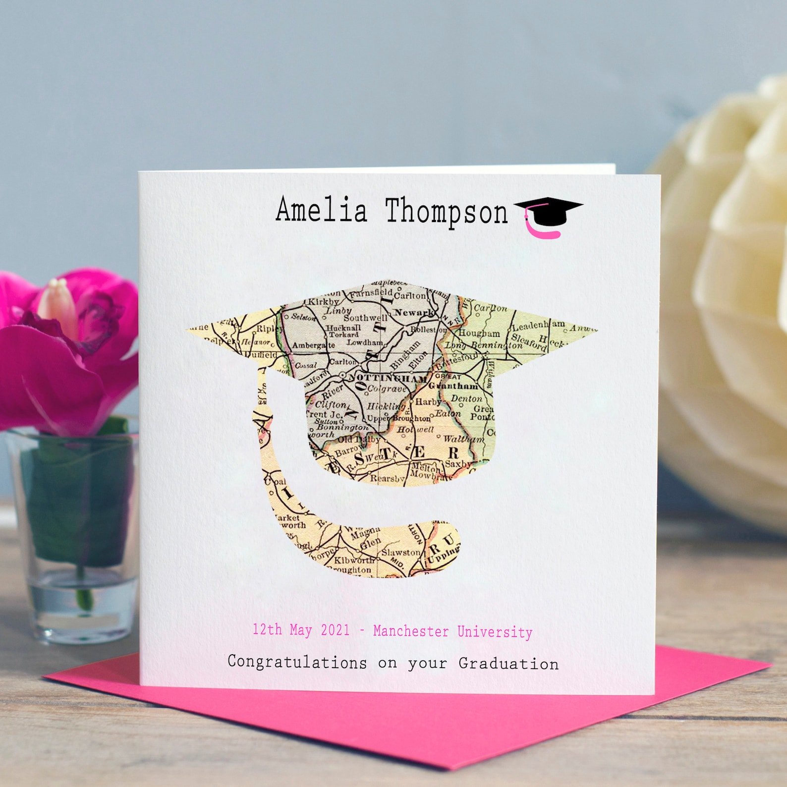 Personalised Graduation Map Card, Featuring Any University - Etsy
