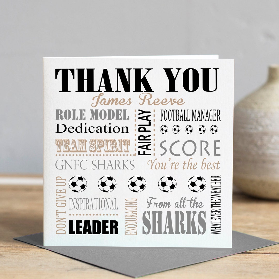 Dankeskarte Fußball trainer, Danke an Fußball trainer, Danke Fußball