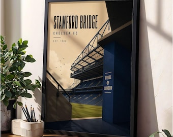 Chelsea Football Stadium Poster, Chelsea Fan Gift, A4 or A3