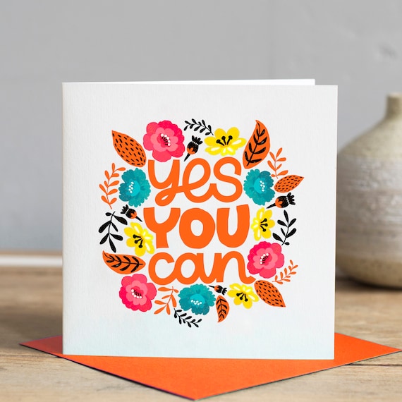 Yes You Can - Modern Style  Motivational Cards & Quotes