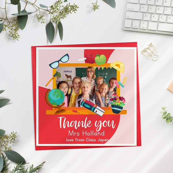 Tarjeta de profesor de foto de agradecimiento, tarjetas de profesor de agradecimiento personalizadas, tarjeta de profesor, regalos para profesor, tarjeta de foto para profesor