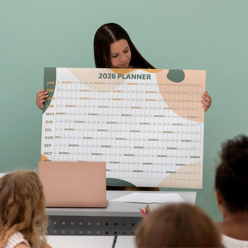 2027 Year Wall Calendar, A1 Large Annual Wall Planner, A1 Office Wall Planner, Year to View Calendar, Rolled Poster or Rigid Foamboard image 8