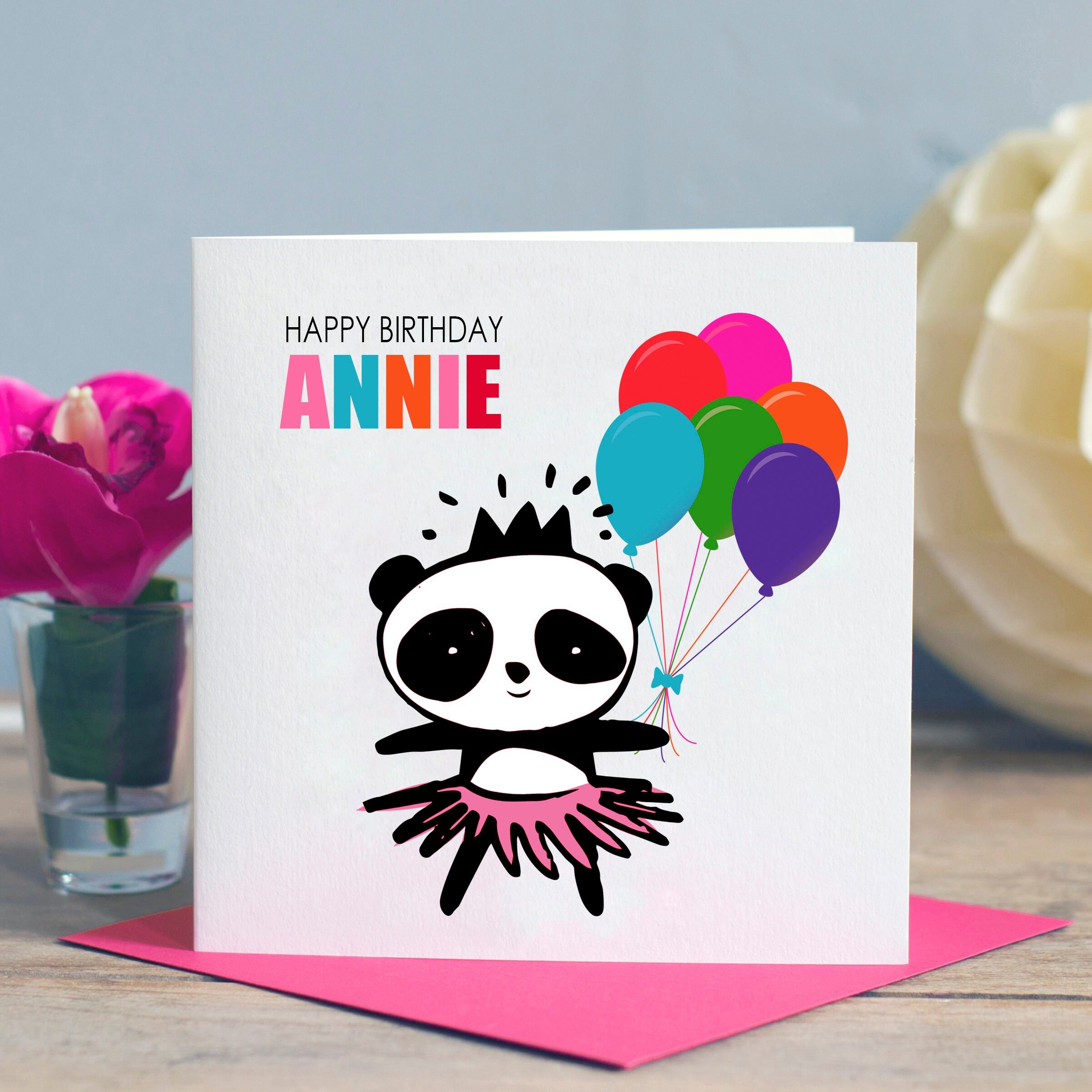 Personalised Kids Birthday Card Personalised Panda Birthday Card