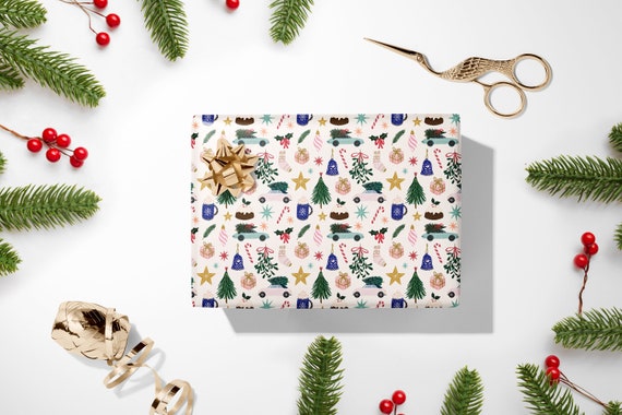  1PC Decorative Fun Wrapping Paper Personalized Gift Wrapping  Paper Fun Character Decorative Box Wrapping Paper Minimalist Christmas  Wrapping Paper (White, One Size) : Health & Household