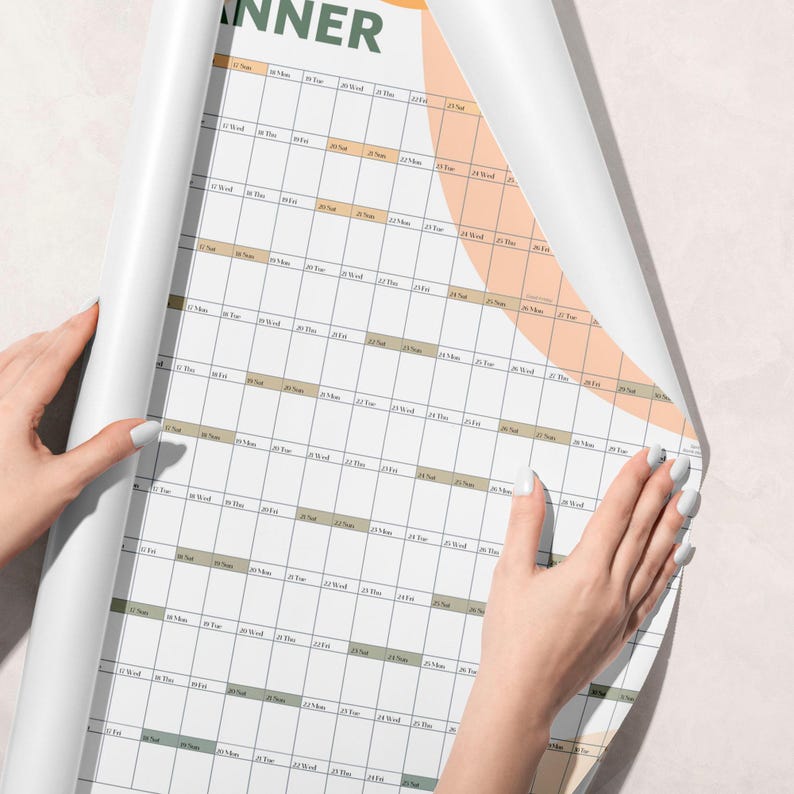 2027 Year Wall Calendar, A1 Large Annual Wall Planner, A1 Office Wall Planner, Year to View Calendar, Rolled Poster or Rigid Foamboard image 11