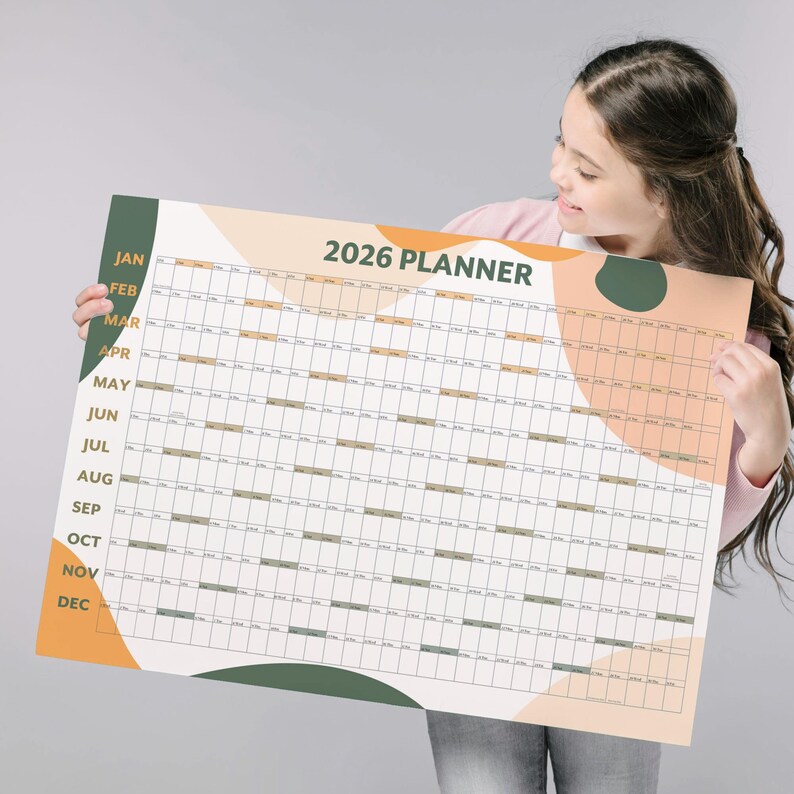2027 Year Wall Calendar, A1 Large Annual Wall Planner, A1 Office Wall Planner, Year to View Calendar, Rolled Poster or Rigid Foamboard image 6