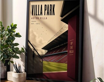 Aston Villa Stadium Poster, Aston Villa Gift, A4 or A3