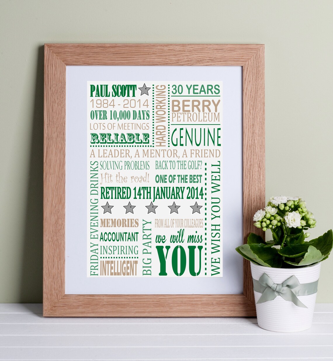 Retirement Gift Personalised Gift for Boss Leaving Gift Etsy UK