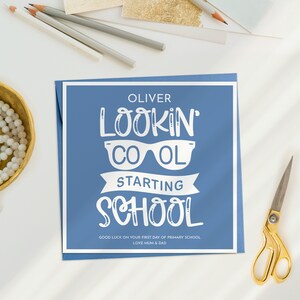 Back to school new school, New school card, First day at secondary school Card, First day of School, 1st day at High School, New school card
