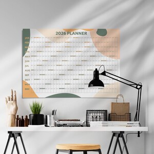 2027 Year Wall Calendar, A1 Large Annual Wall Planner, A1 Office Wall Planner, Year to View Calendar, Rolled Poster or Rigid Foamboard image 3