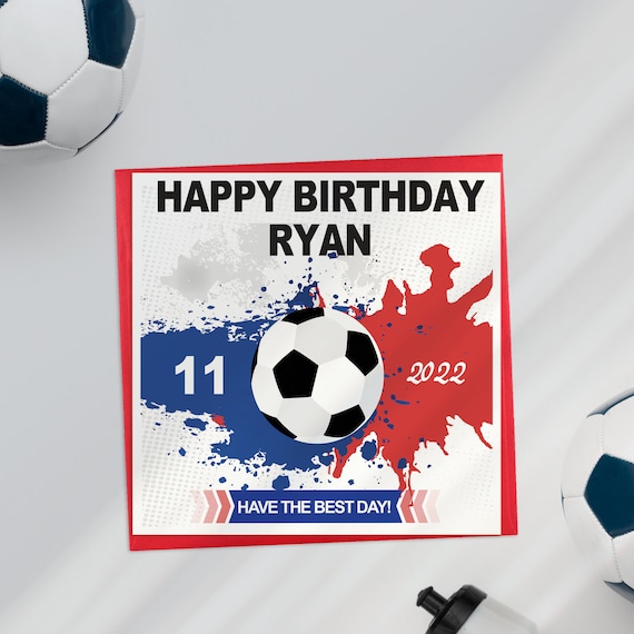 Biglietto di auguri di compleanno da colorare a tema calcio per bambini, biglietto di auguri da colorare a tema calcio stampabile, biglietto di auguri da colorare a tema calcio, biglietto di auguri